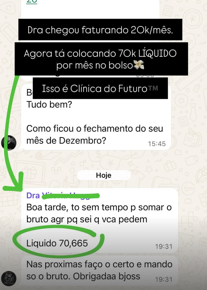 Resultado relatado por Dra. Vitória Hagge